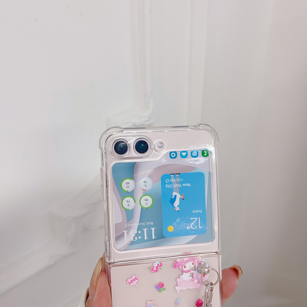 SANRIO Ốp Điện Thoại Cứng Viền TPU Dẻo Họa Tiết Hoạt Hình Phong Cách Graffiti Chống Sốc Cho Samsung Galaxy Z Flip 5