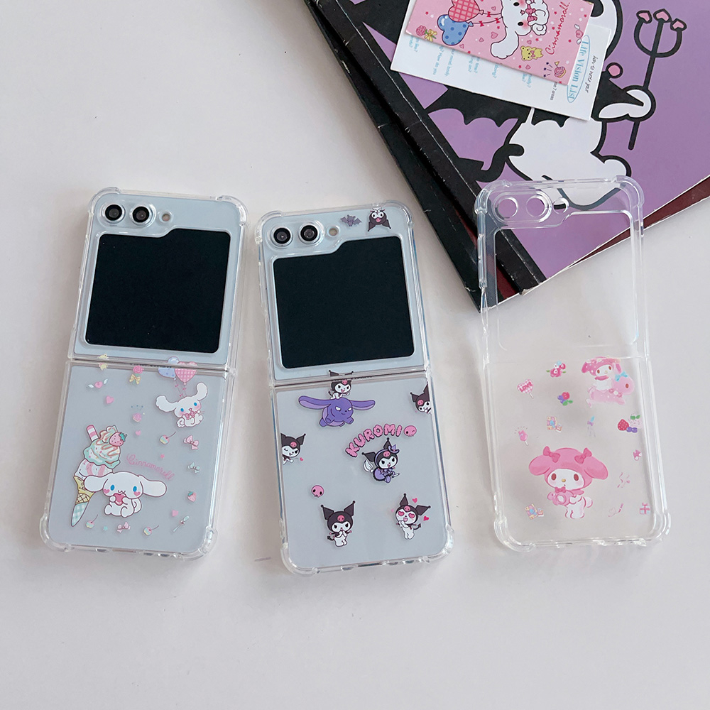 SANRIO Ốp Điện Thoại Cứng Viền TPU Dẻo Họa Tiết Hoạt Hình Phong Cách Graffiti Chống Sốc Cho Samsung Galaxy Z Flip 5