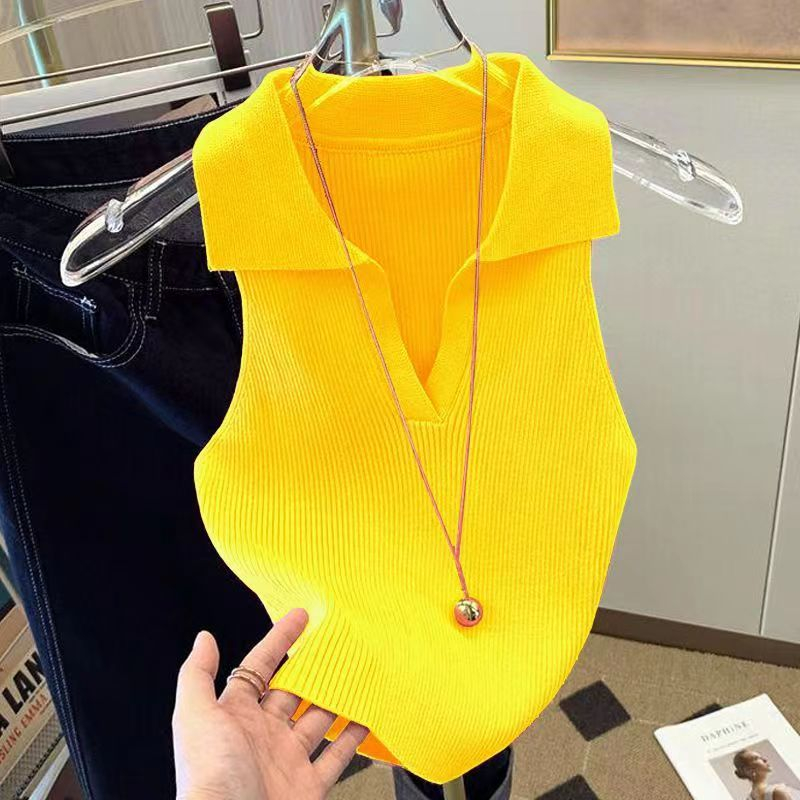 Mới Áo Thun POLO Sát Nách Ôm Dáng Thời Trang Mùa Hè Cho Nữ