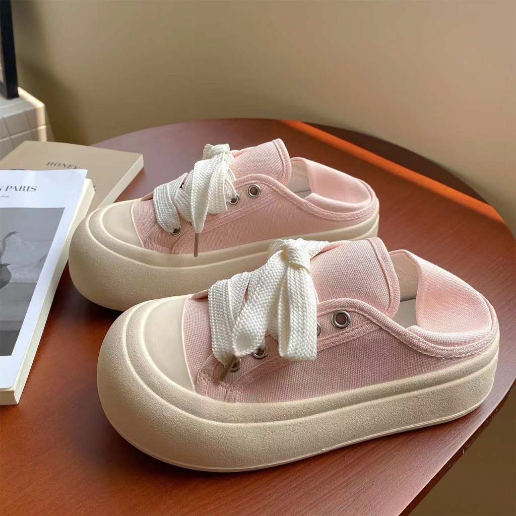 Giày Bánh Mì Xấu Xí Đế Phẳng Dày Dặn Mũi To Dễ Phối Đồ Thời Trang Xuân Hè 2023 Phong Cách Mới Bán Chạy Cho Nữ