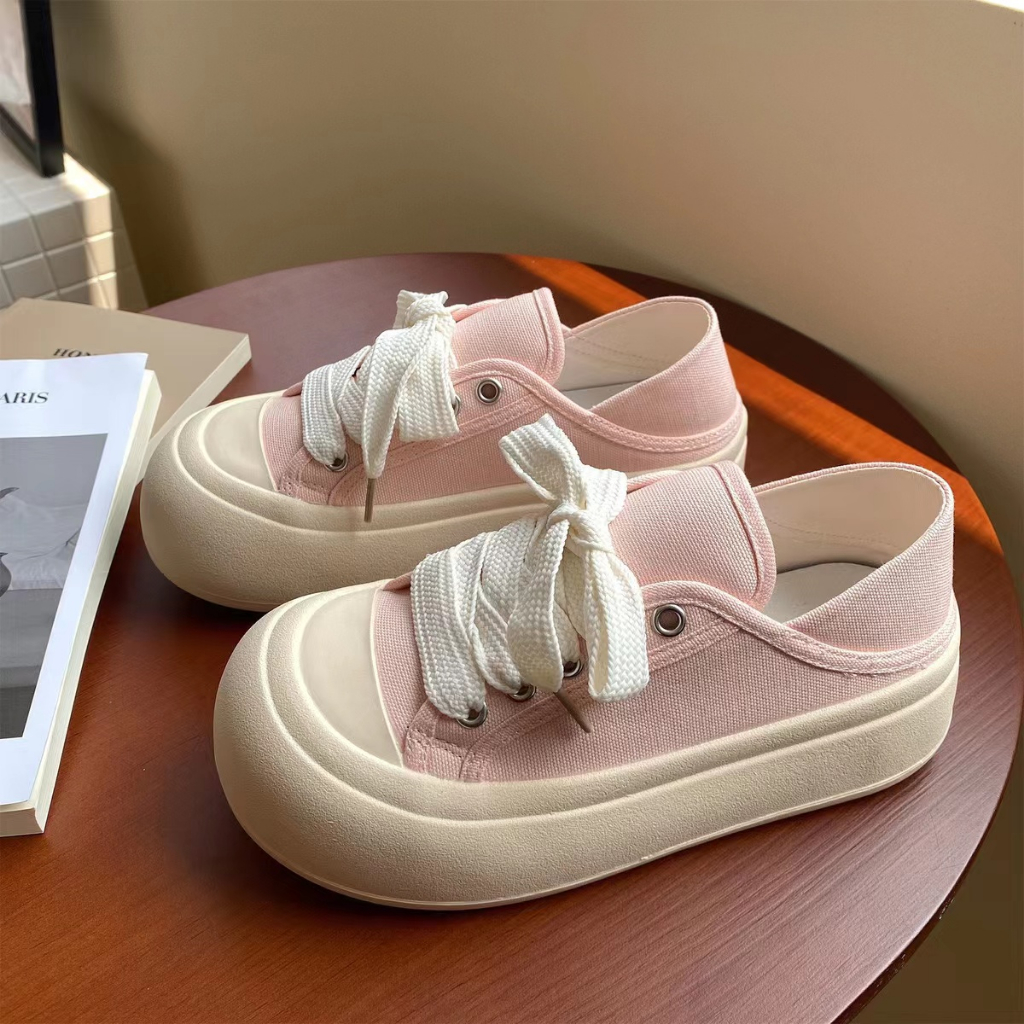 Giày Bánh Mì Xấu Xí Đế Phẳng Dày Dặn Mũi To Dễ Phối Đồ Thời Trang Xuân Hè 2023 Phong Cách Mới Bán Chạy Cho Nữ