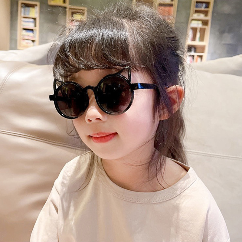 Kính Mát Hình Tai Mèo Chống Tia UV400 Thiết Kế Mới Đáng Yêu Dành Cho Bé Trai Và Bé Gái
