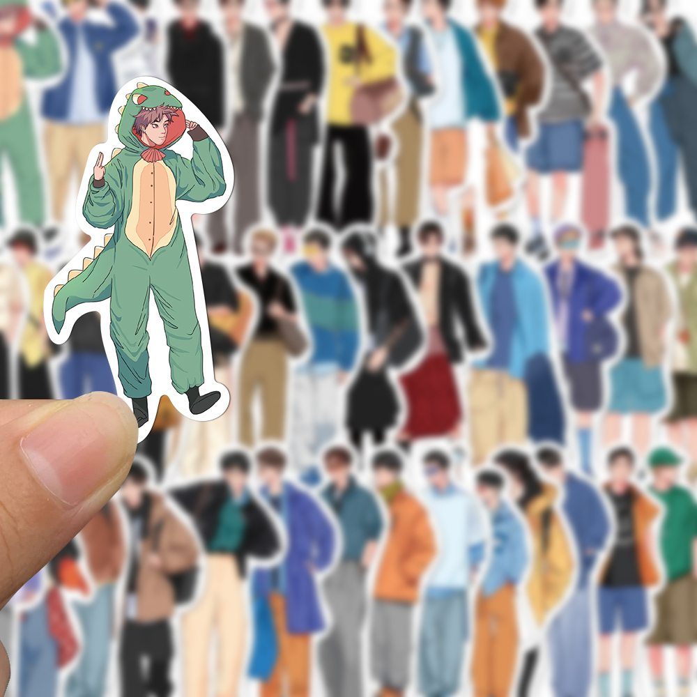 Bộ 50 Miếng Dán Hoạt Hình Chống Nước Cho Điện Thoại / iPad