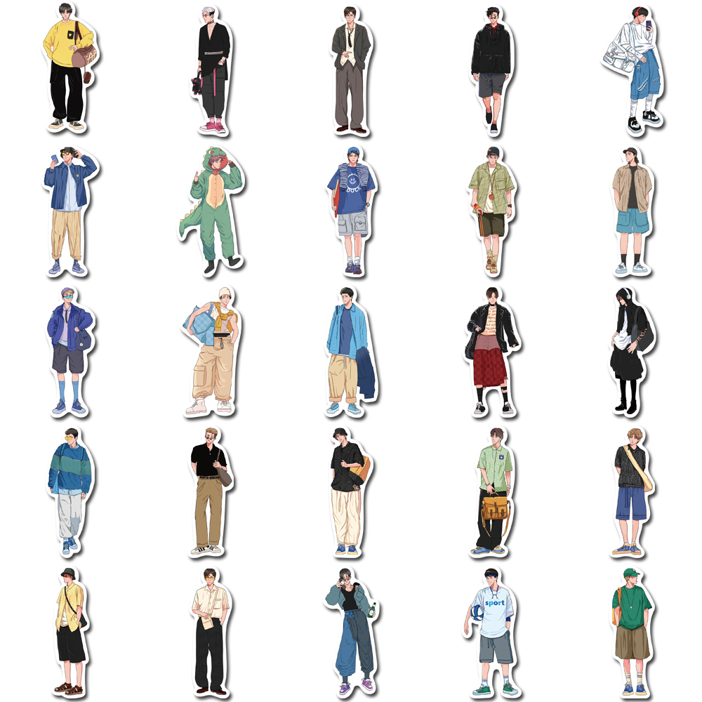 Bộ 50 Miếng Dán Hoạt Hình Chống Nước Cho Điện Thoại / iPad