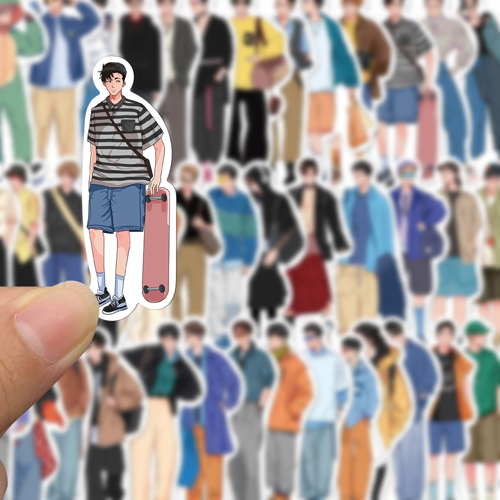 Bộ 50 Miếng Dán Hoạt Hình Chống Nước Cho Điện Thoại / iPad