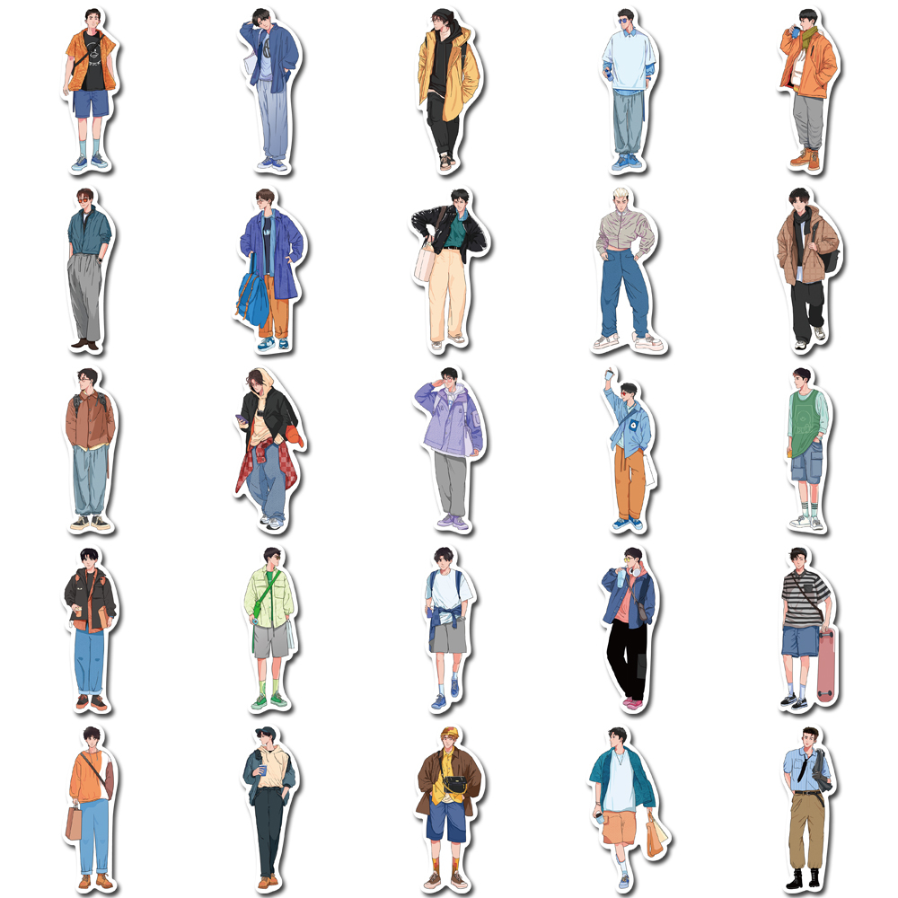 Bộ 50 Miếng Dán Hoạt Hình Chống Nước Cho Điện Thoại / iPad