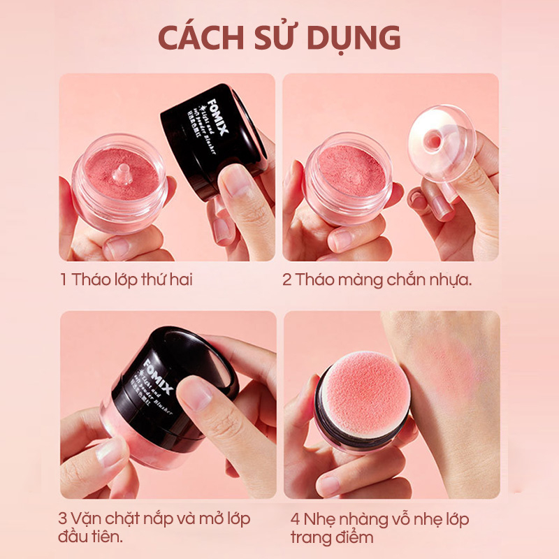 Phấn Má Hồng Dạng Air Cushion GECOMO Với Mút Tán Hình Nấm Tiện Dụng