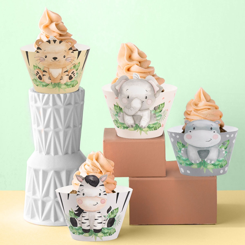 Set 6 Que Cắm Trang Trí Bánh Kem Hình Động Vật Hoạt Hình Dễ Thương