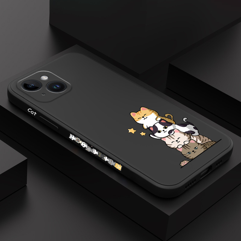 Ôp Điện Thoại Dẻo Họa Tiết Chú Mèo Độc Đáo Thời Trang Cho iphone 15pro 15 14pro 14 pro plus max 14promax 5g Ốp