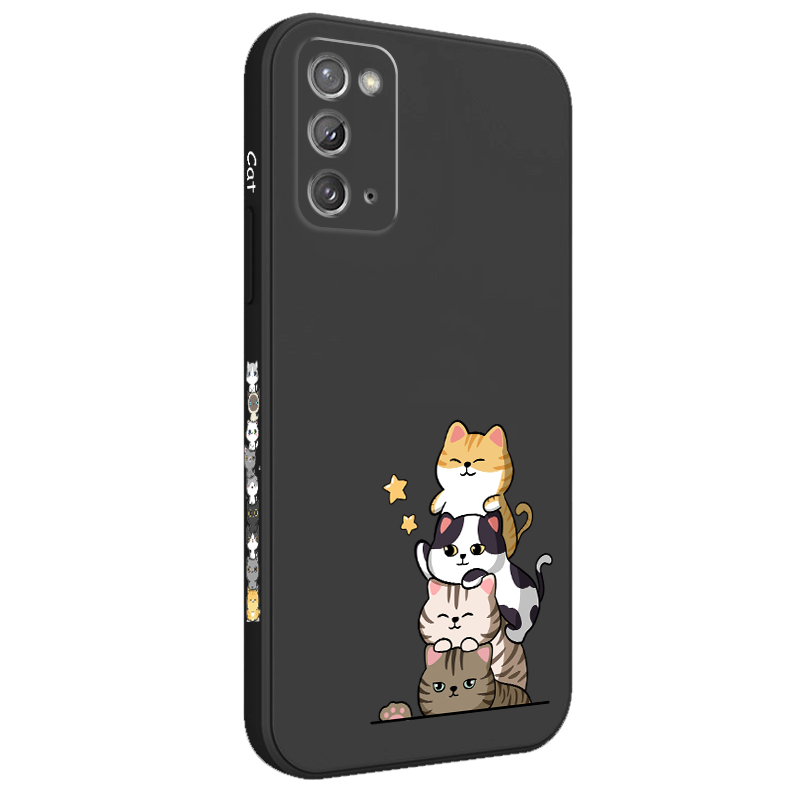 Ốp Điện Thoại Silicon Dẻo Họa Tiết Chú Mèo Xếp Chồng Lên Nhau Cho Samsung Galaxy Note 5G 20 10 9 Ultra Plus