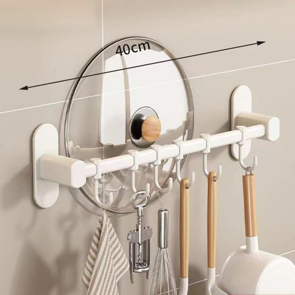 Giá Treo Đồ Nhà Bếp - Giá cài dao kéo dán tường - Dụng Cụ Đường Sắt Nhôm Nhà Bếp Có Móc treo dao Thìa - Nitrogen071