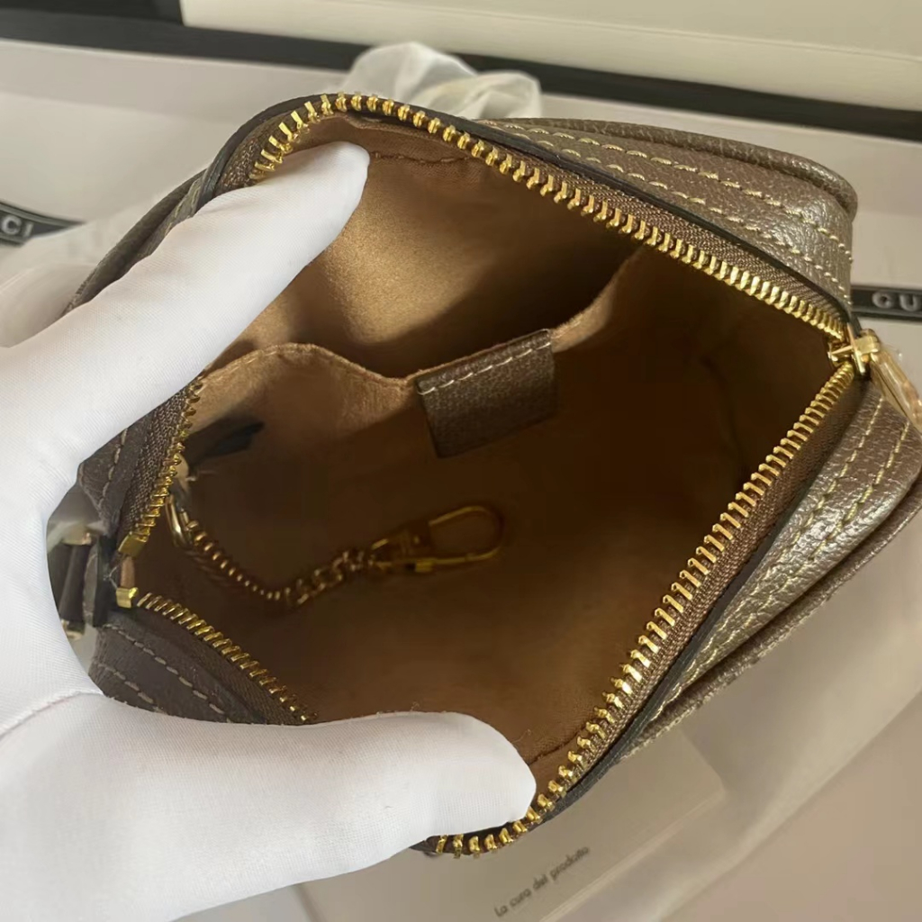 Ready stock real shot gucci gucci ophidia series gg canvas nam nữ messenger bag túi máy ảnh517350Với hộp