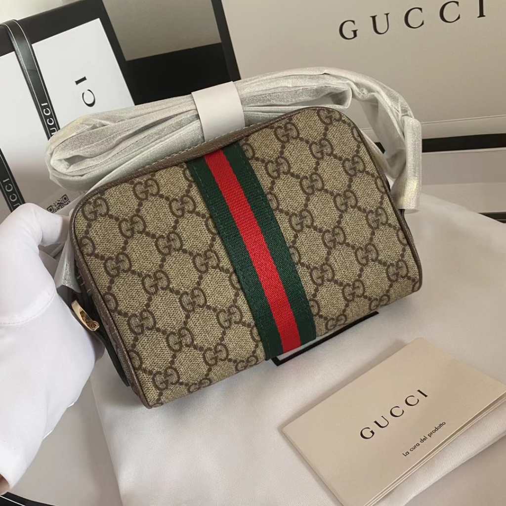 Ready stock real shot gucci gucci ophidia series gg canvas nam nữ messenger bag túi máy ảnh517350Với hộp