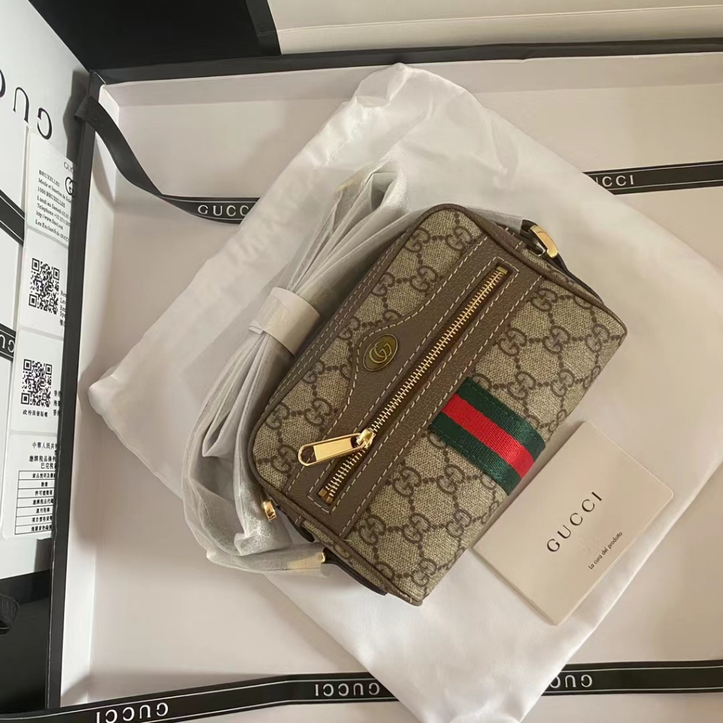 Ready stock real shot gucci gucci ophidia series gg canvas nam nữ messenger bag túi máy ảnh517350Với hộp
