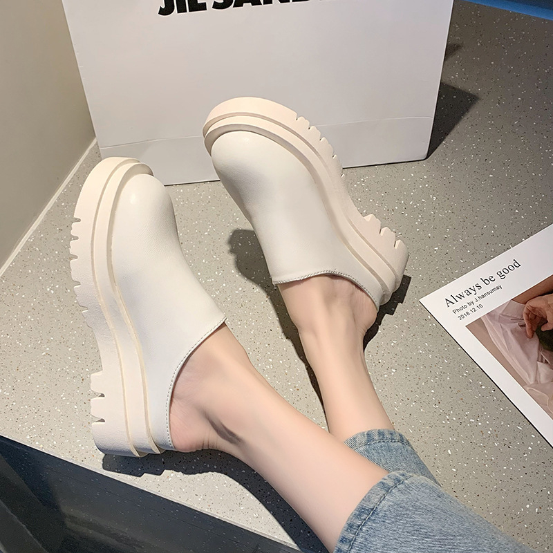 Yunguang Dép Bít Mũi Đế Dày Cỡ Lớn Thời Trang Cho Nữ