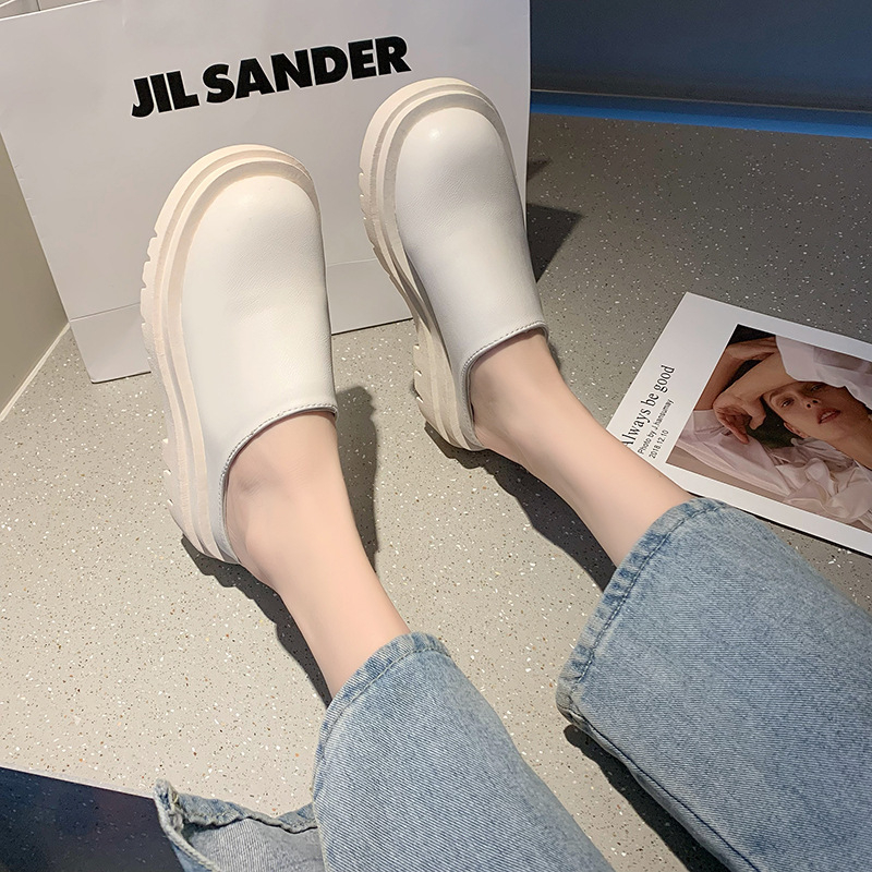 Yunguang Dép Bít Mũi Đế Dày Cỡ Lớn Thời Trang Cho Nữ