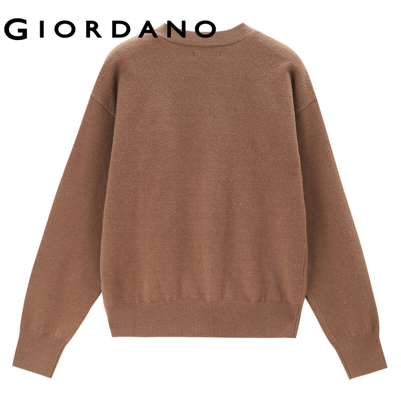 GIORDANO WOMEN Chunky v-neck loose cardigan 13353870