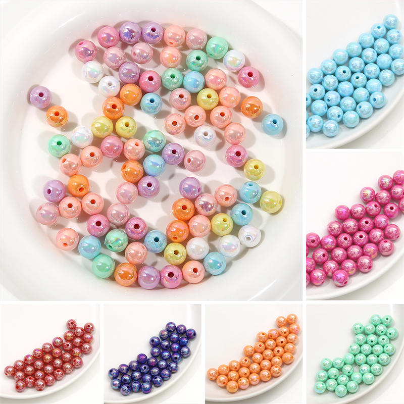 Chuỗi Hạt Tròn Nhiều Màu Sắc Màu Sắc 12mm Dùng Làm Vòng Đeo Tay DIY