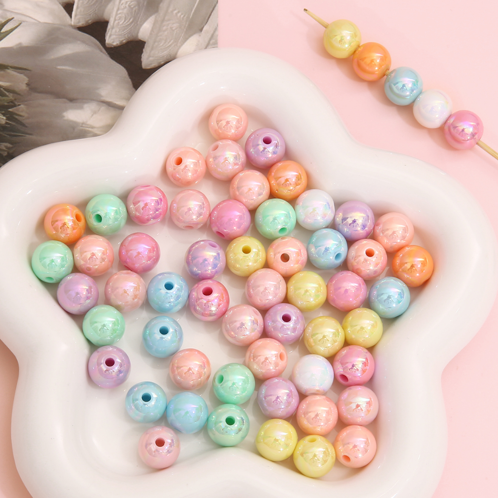 Chuỗi Hạt Tròn Nhiều Màu Sắc Màu Sắc 12mm Dùng Làm Vòng Đeo Tay DIY