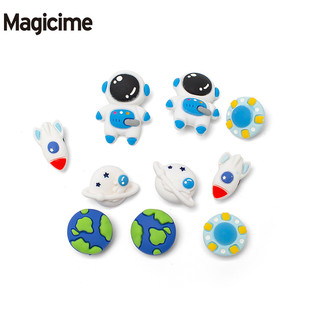 Magicime Phụ Kiện Khóa Giày Lỗ Ma Thuật Hình Gấu Phi Hành Gia Hoạt Hình Dễ Thương Dễ Phối Đồ Hàng Ngày