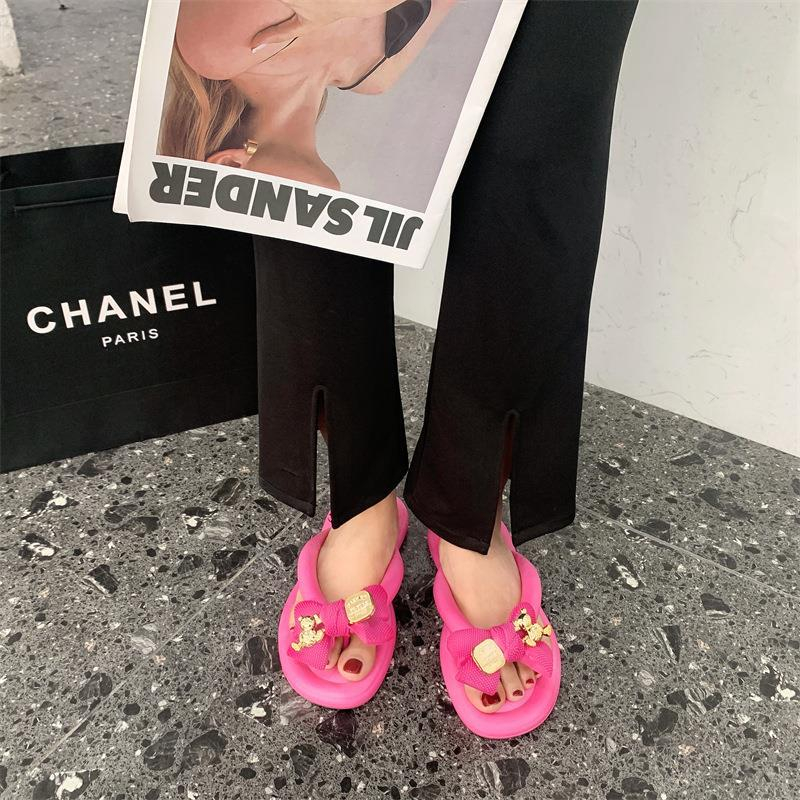 Dép tông nữ dép nữ Dép xỏ ngón đế dày nhiều màu sắc Dép Bánh Mì Nữ Nơ Thời Trang Mùa Hè Mới Cho Dép Quai Ngang Nữ AE510