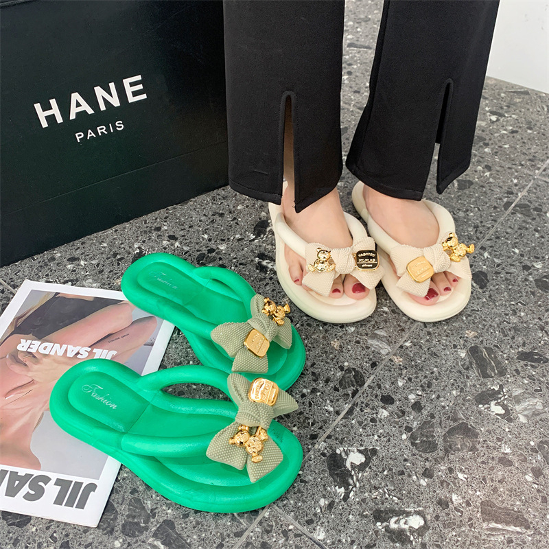 Dép tông nữ dép nữ Dép xỏ ngón đế dày nhiều màu sắc Dép Bánh Mì Nữ Nơ Thời Trang Mùa Hè Mới Cho Dép Quai Ngang Nữ AE510