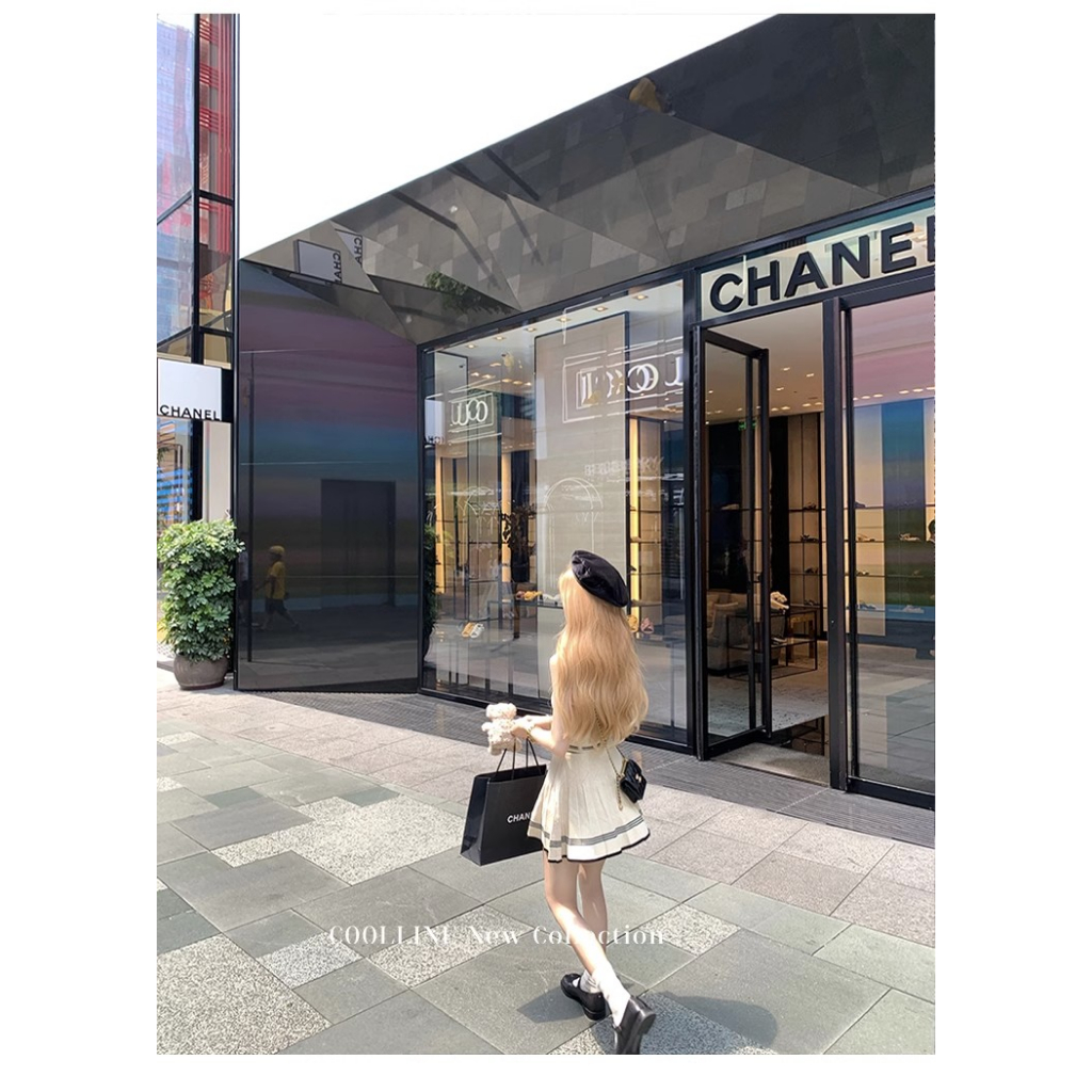 Bộ Áo Khoác Cardigan Dệt Kim + Đầm Xinh Xắn Theo Phong Cách Mùa Thu