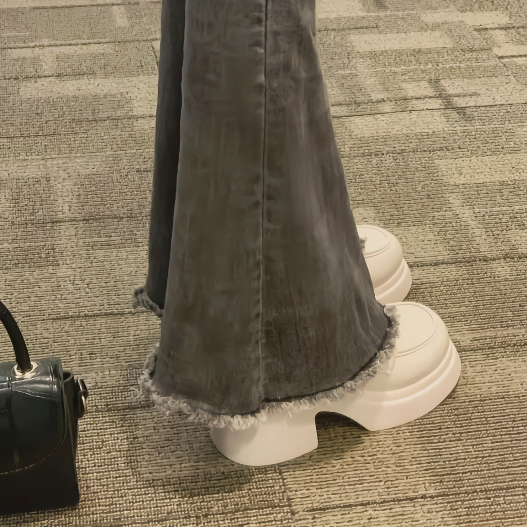 YAOLI  Giày Lười Da Đế Dày Phong Cách Anh Quốc Thời Trang Mùa Xuân 2023