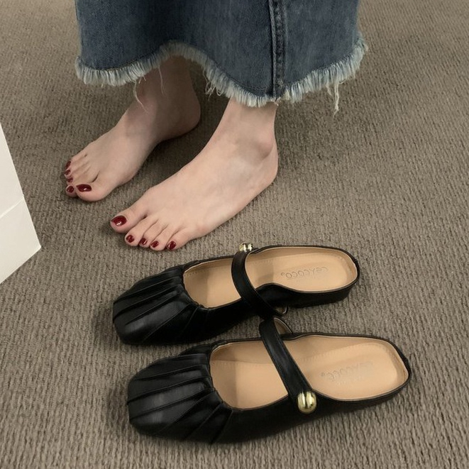 Prowow❤Dép Bít Mũi Màu Bạc Thời Trang Mùa Hè Cho Nữ