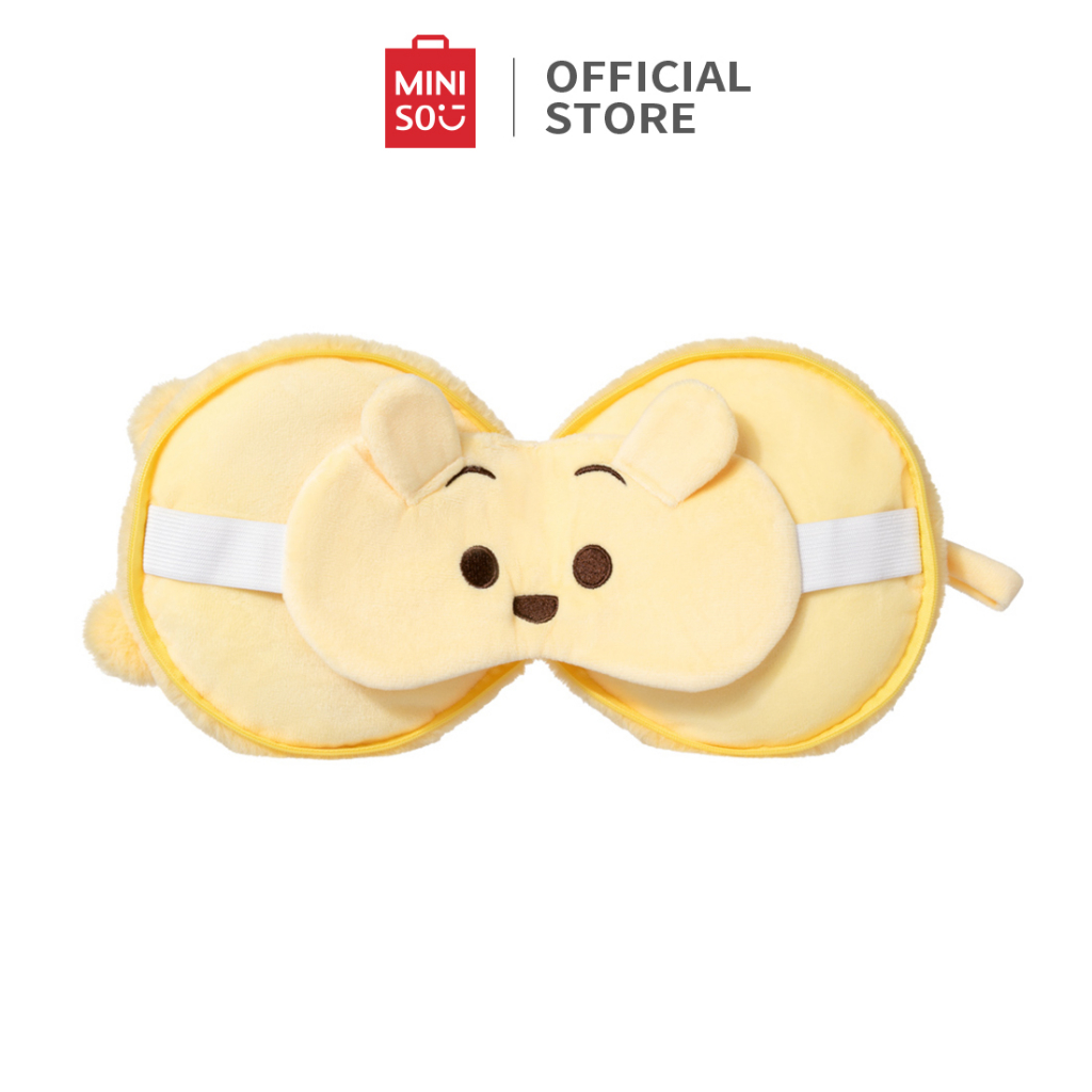 DISNEY Miniso Bộ Miếng Bịt Mắt 2 Trong 1 Hình Gấu Pooh Đáng Yêu Mềm Mại