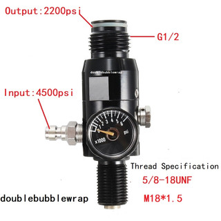 Van điều chỉnh đầu ra 2200psi 5 / 8-18unf hoặc m18 * 1.5 4500psi hpa
