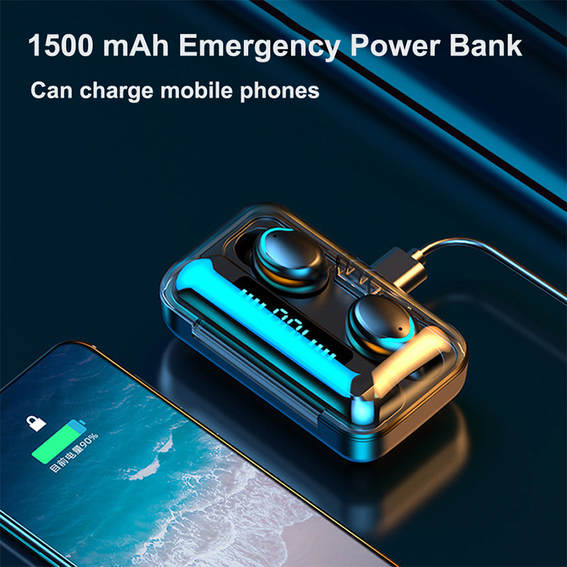 Tai Nghe Bluetooth Không Dây F9 TWS 5.0 Chống Thấm Nước IPX4 Dung Lượng Pin 3500mAH