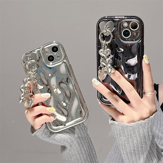 Dây chuyền trái tim tình yêu Bạc mạ điện Vỏ điện thoại tpu mềm ĐEN cho iphone 17 16 15 13 pro max 12 pro max 11 pro max 14promax 14 14 plus xsmax xr x 7 8 plus