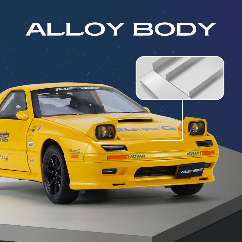 Mô Hình Xe Hơi Mazda RX7 Bằng Hợp Kim Có Đèn Và Âm Thanh Tỉ Lệ 1: 24