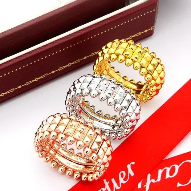 Caries Vòng đinh tán 18K Vàng Bạc Nhẫn đôi Phụ nữ