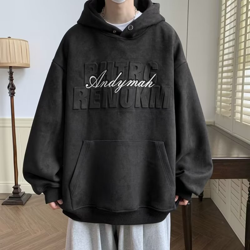 Áo Hoodie Dáng Rộng In Chữ Phong Cách Harajuku Hàn Quốc Thời Trang Cho Nam chất đũi cao cấp hiphop Hoodie unisex retro Hoodie