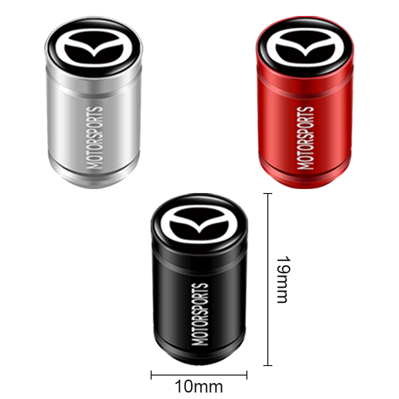 Bộ 4 Nắp Van Bánh Xe Hơi Bằng Nhôm Kiểu Thể Thao Chống Rò Rỉ Cho Mazda 5 6 323 626 RX8 CX5 CX-4 MX3 MX5 Atenza Axela