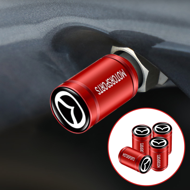 Bộ 4 Nắp Van Bánh Xe Hơi Bằng Nhôm Kiểu Thể Thao Chống Rò Rỉ Cho Mazda 5 6 323 626 RX8 CX5 CX-4 MX3 MX5 Atenza Axela