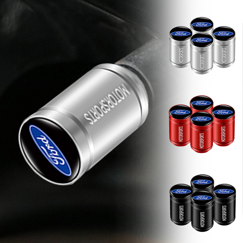 Bộ 4 Nắp Van Bánh Xe Hơi Thể Thao Bằng Nhôm Chống Bụi Cho Ford Kuga Fiesta Focus Mondeo Mk1 Mk2 Mk3 St