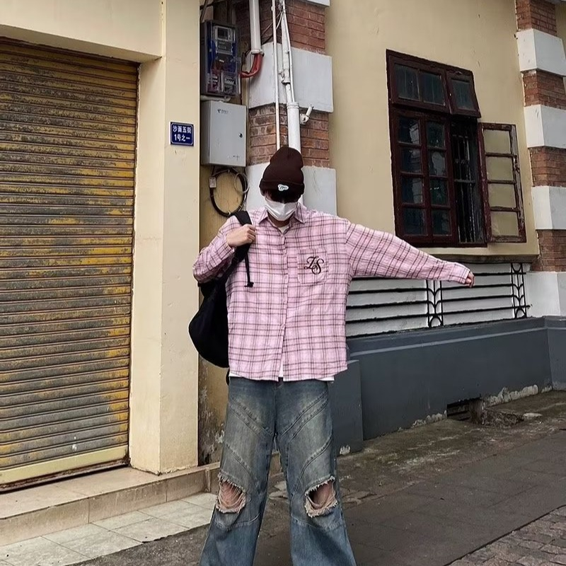 Áo Sơ Mi Dài Tay Họa Tiết Ca Rô Phong Cách Trẻ Trung Dành Cho Cả Nam Và Nữ