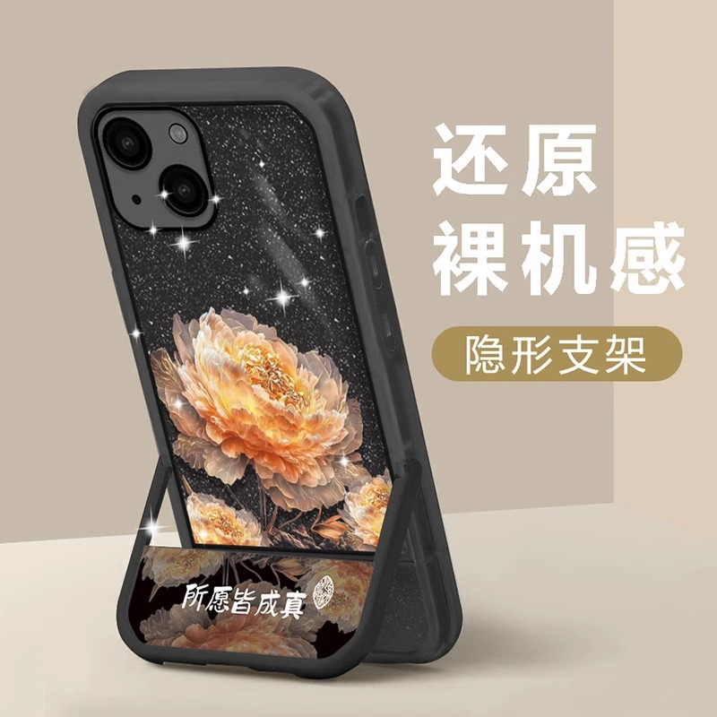 Ốp Điện Thoại Ba Màu Trong Suốt Họa Tiết Hoa Sen Pha Lê Cho Iphone 14 13Promax 12pro 11 xr xs 7 / 8plus 6s