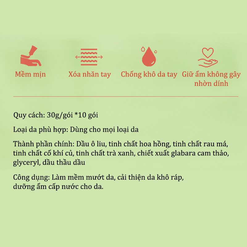 👍🏻Chính Hãng👍🏻 Kem dưỡng da tay trà xanh 30g Làm Mịn Làm Trắng Sáng Dưỡng Ẩm Chống Khô Và Làm Săn Chắc Da