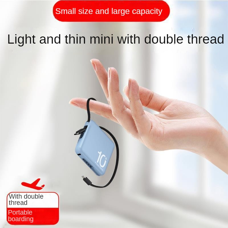 Pin Sạc Dự Phòng 10000mah Mini Kèm Dây Cáp Cho iPhone