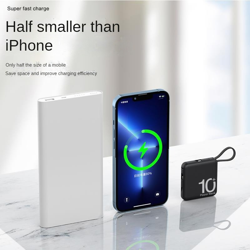 Pin Sạc Dự Phòng 10000mah Mini Kèm Dây Cáp Cho iPhone