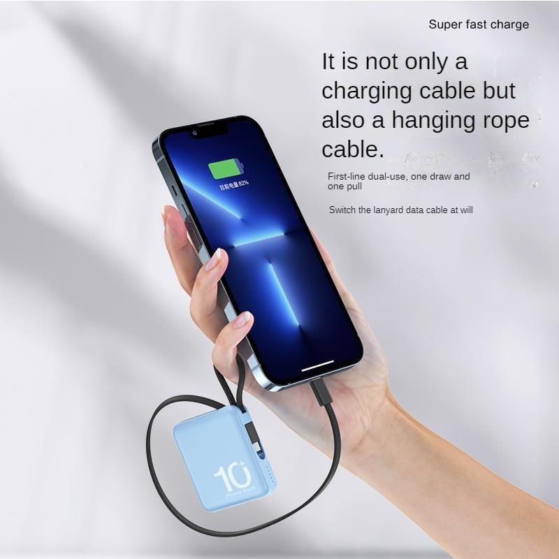 Pin Sạc Dự Phòng 10000mah Mini Kèm Dây Cáp Cho iPhone