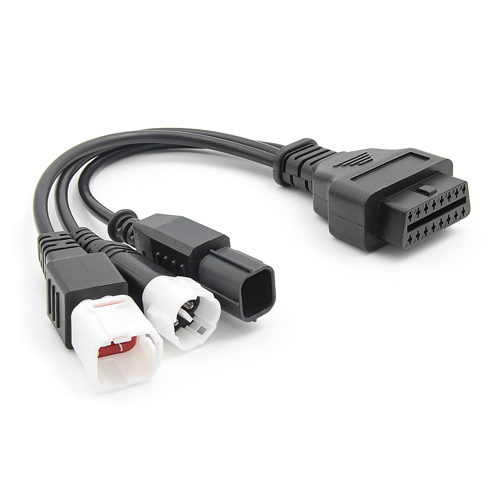 Dây Cáp Nối OBD2 3 Trong 1 OBD 2 Cho Xe Mô Tô Yamaha Moto 3PIN & 4PIN Và Honda 6PIN Sang 16PIN OBD