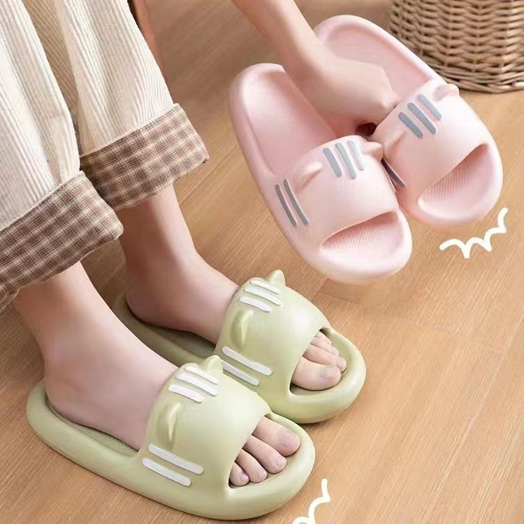 Dép Đi Trong Nhà Đế Dày Chống Trượt Hình Chân Mèo Dễ Thương Cho Cặp Đôi