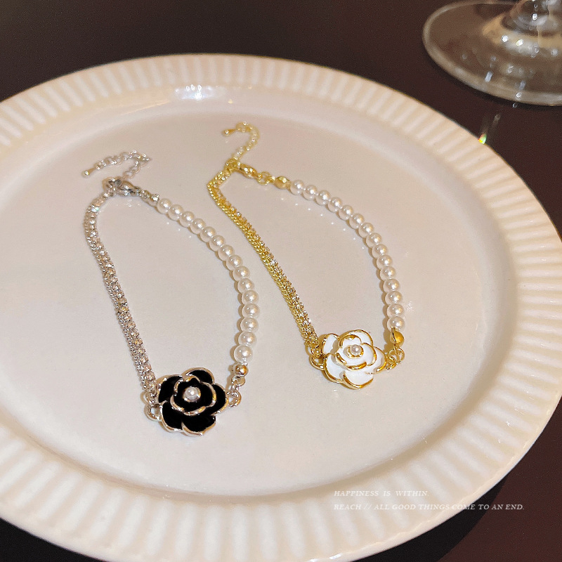 Dây Chuyền Ngọc Trai Hình Hoa Trà Sang Trọng Cho Nữ