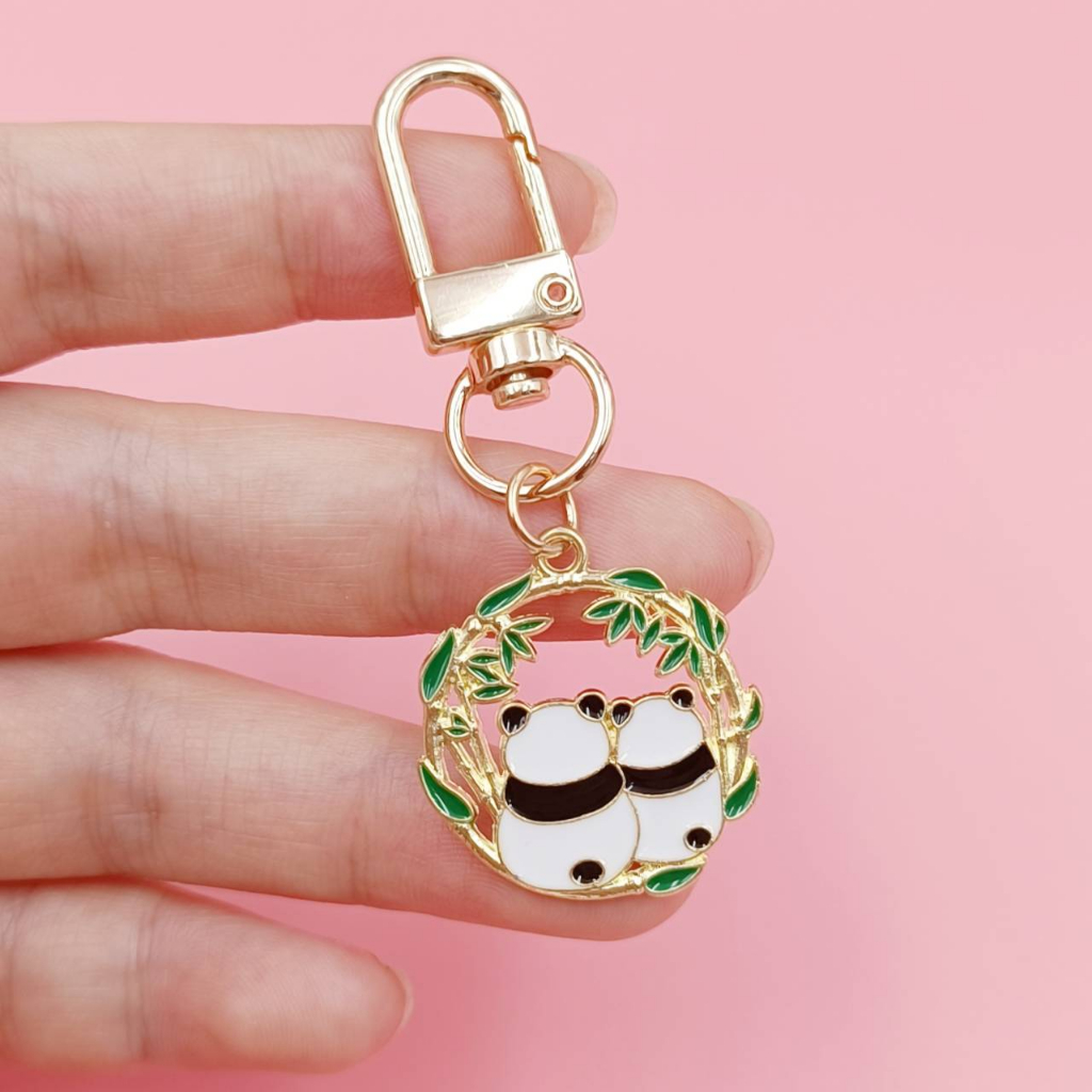 Móc Khóa Hình Gấu Trúc Bằng Tre Dễ Thương DIY