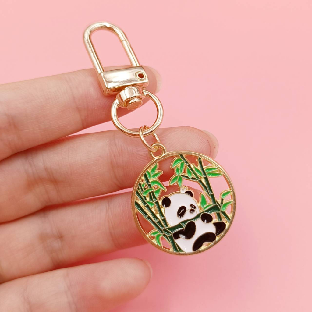 Móc Khóa Hình Gấu Trúc Bằng Tre Dễ Thương DIY